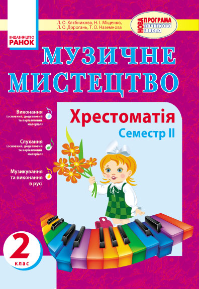 Хрестоматія з музики. 2 клас (ІІ семестр) 2017 Хлєбнікова Л.О. Дорогань Л.О. Міщенко Н.І. Наземнова Т.О.