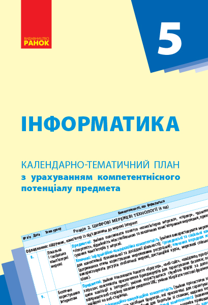 КТП   Інформатика  5 клас 2018  Бондаренко О. О.