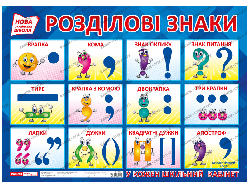 Плакат для оформления интерьера «Знаки препинания» НУШ