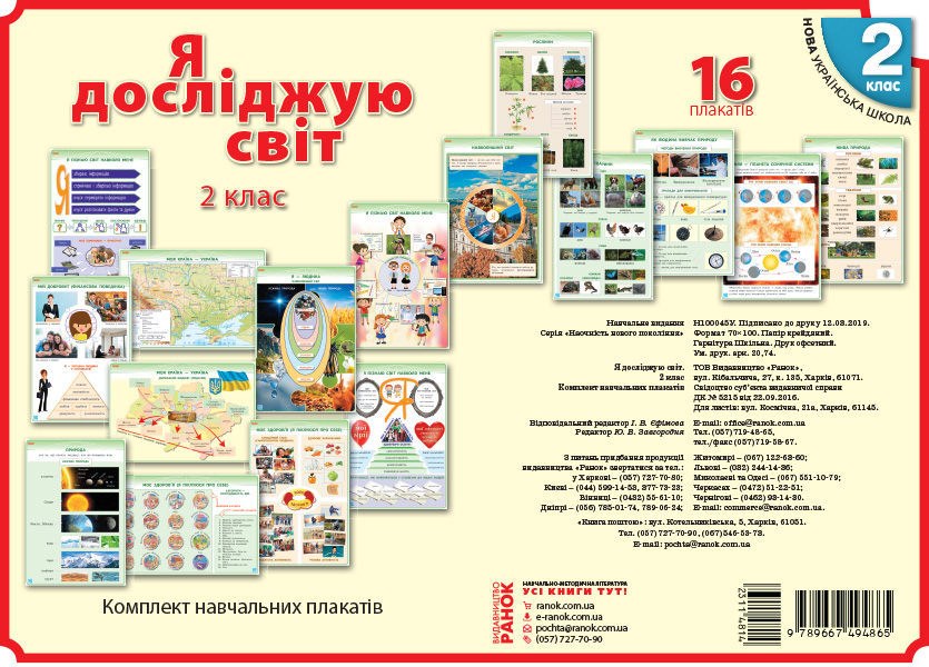 КНП Я дослiджую свiт 2 клас ПЛАКАТИ НУШ  Наочність нового покоління