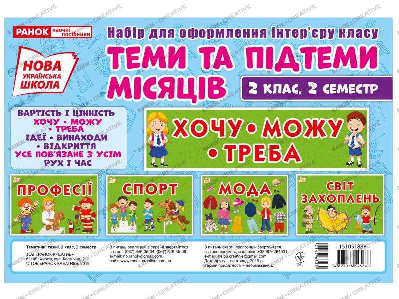 Набір для оформлення класу «Тематичні тижні 2 клас» (2 семестр) НУШ