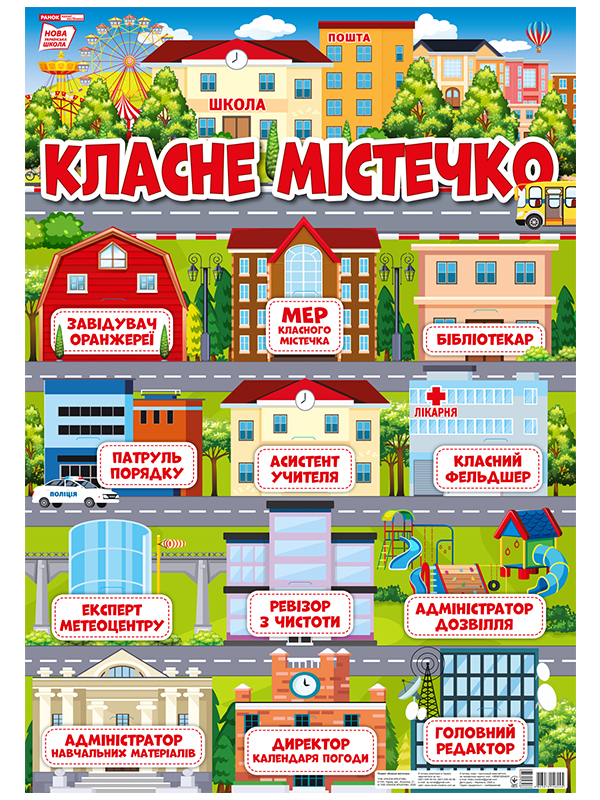 Плакат для оформления класса «Классный городок» НУШ