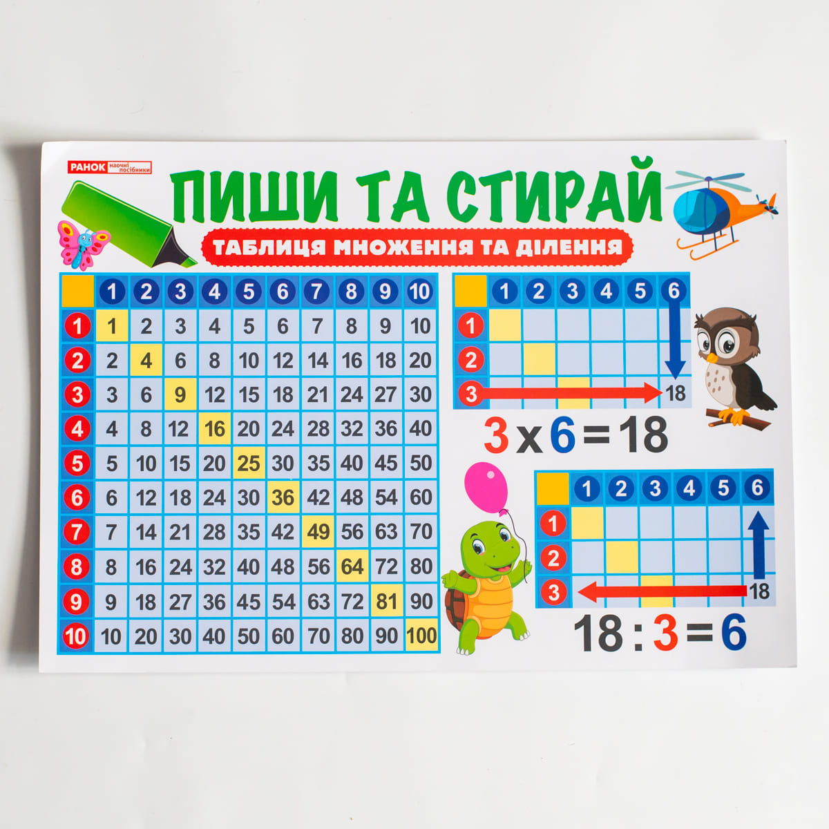 Стенд «Пиши и стирай. Таблица умножения и деления» - фото Ранок Креатив