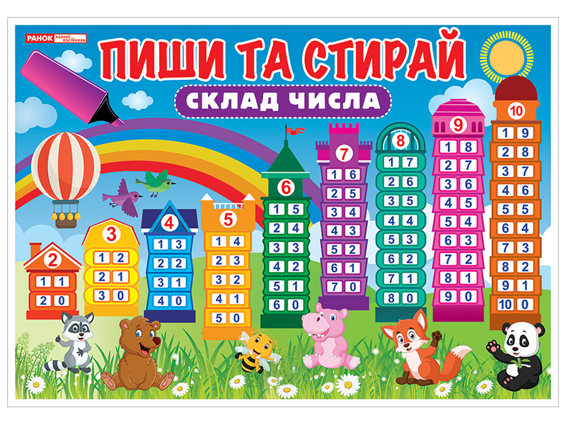Стенд «Пиши та стирай. Склад числа»
