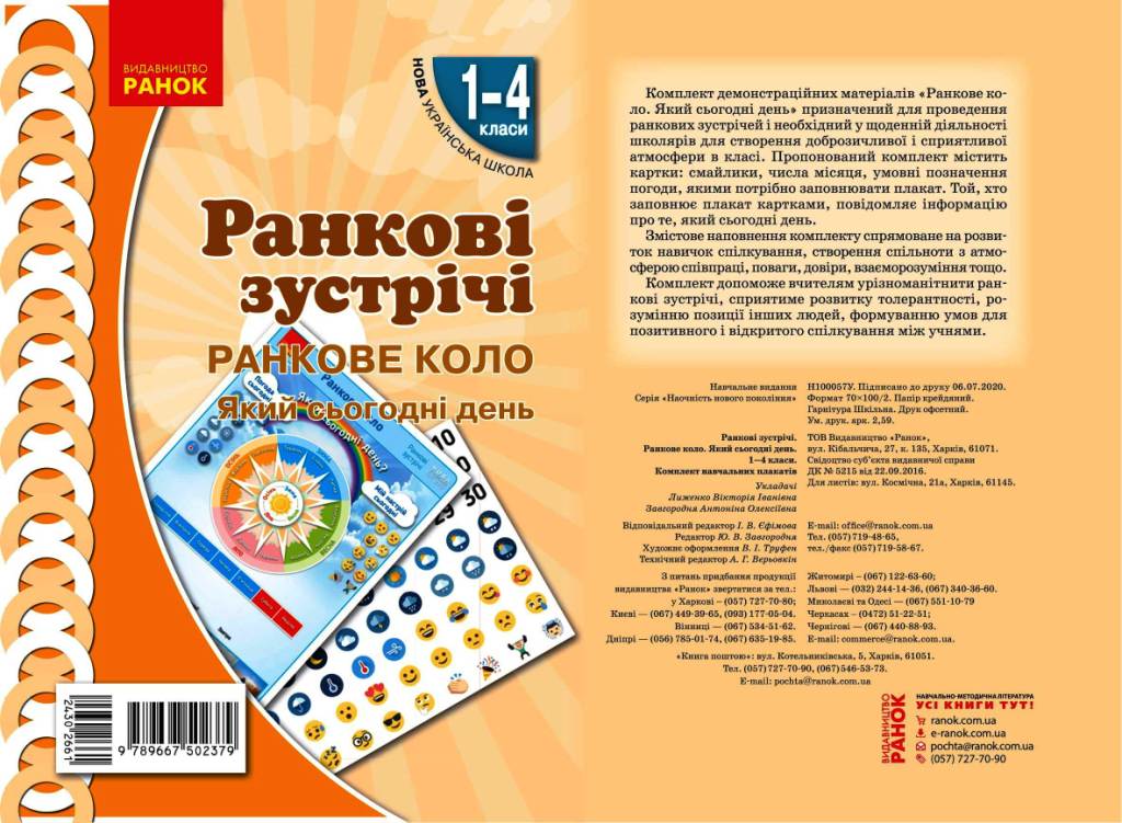 НУШ Ранкові зустрічі. Плакат. Ранкове коло 1-4 класи