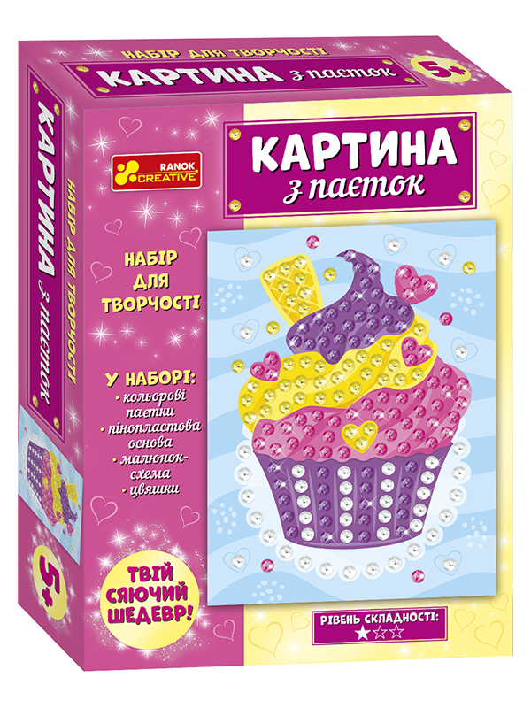 Картина из пайеток «Пирожное»