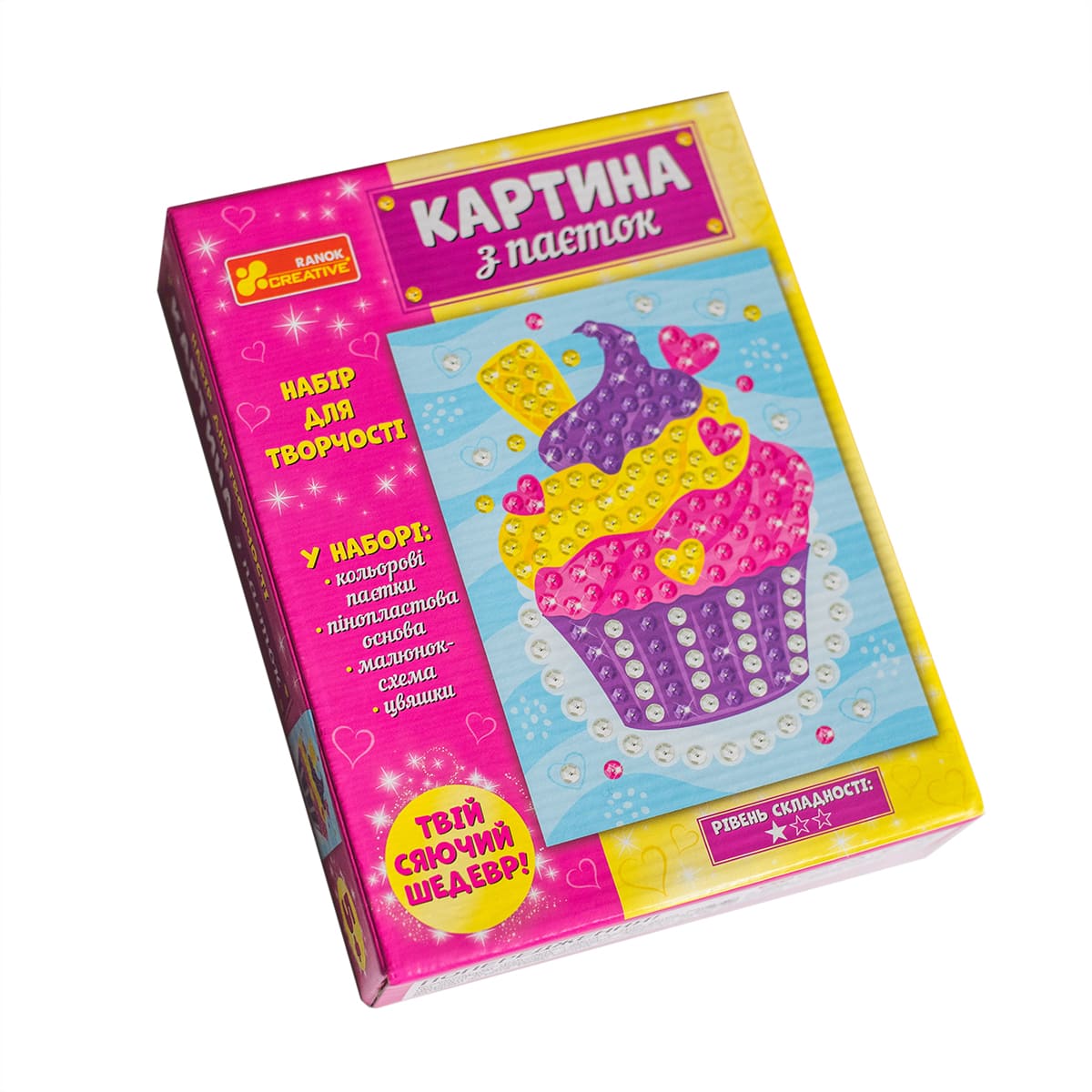 Картина из пайеток «Пирожное» - фото Ранок Креатив