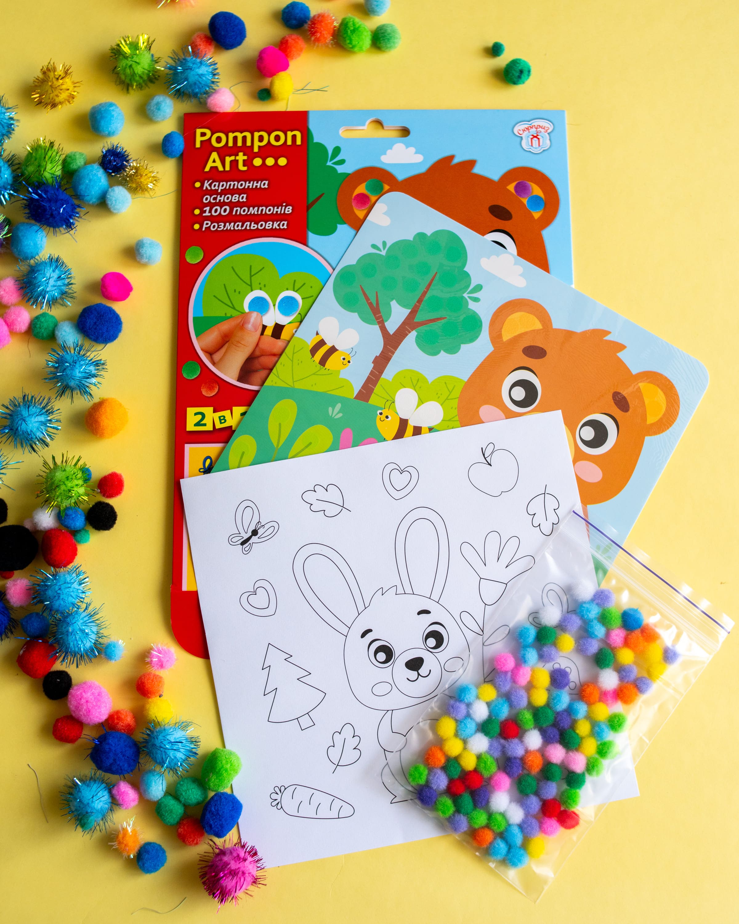 Набір для творчості Pompon Art — Ведмідь (від 3 років) - фото Ранок Креатив