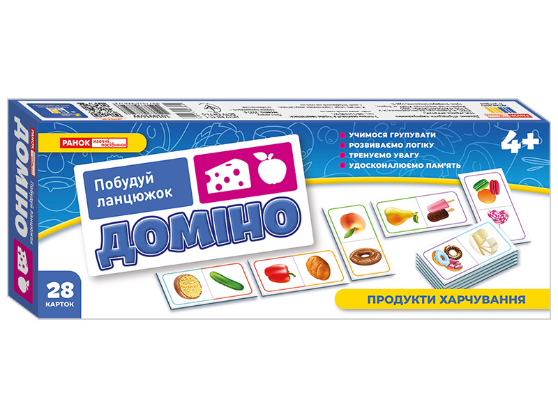 Розвивальна гра. Доміно. Продукти харчування